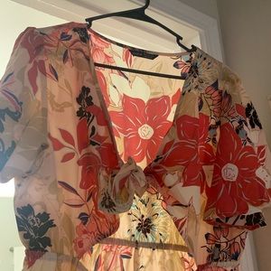 Light pink floral summer dress